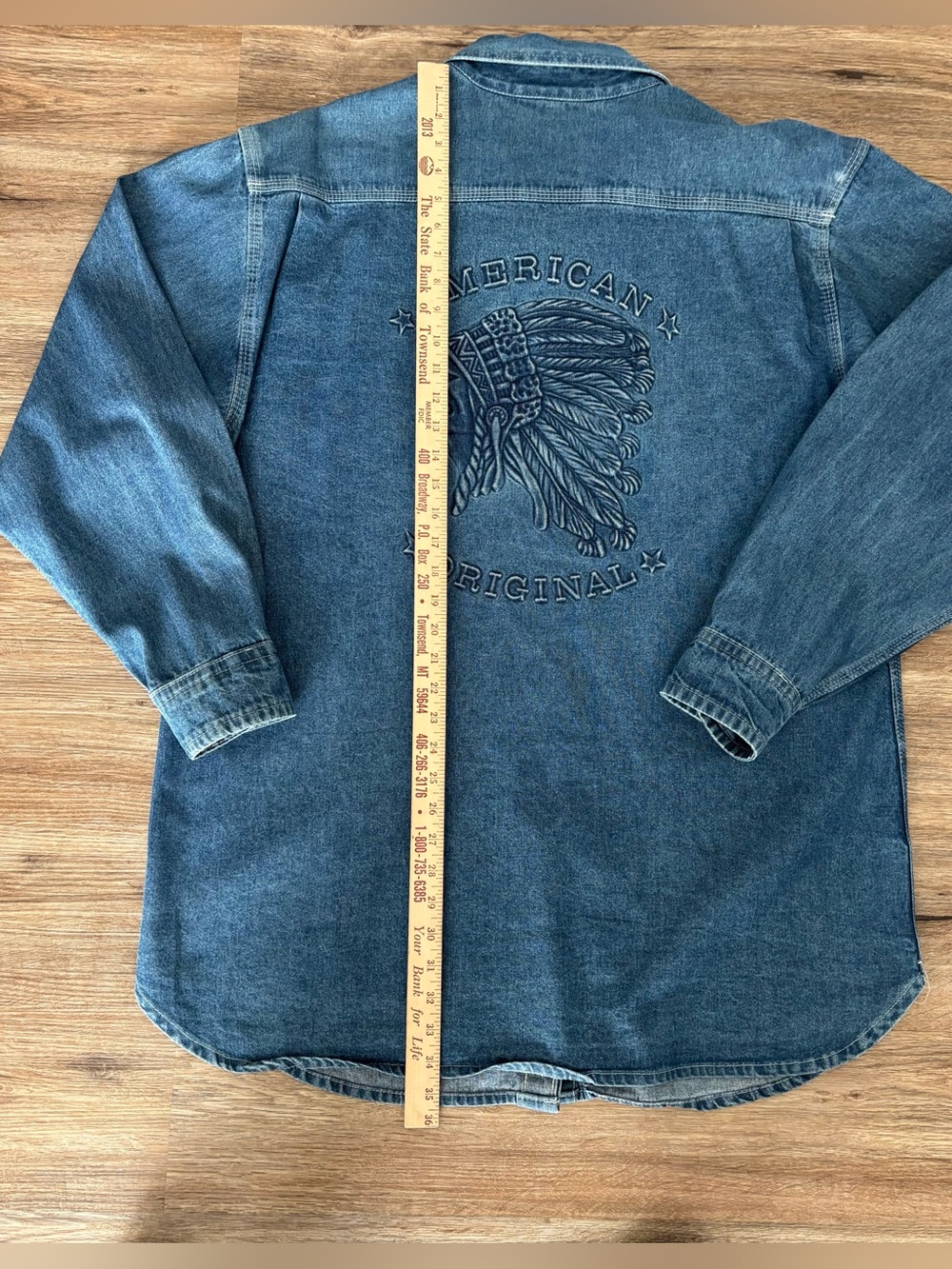 American Original embossed XL made in USA heavyweight jean shirt or jacket. - Picture 6 of 12